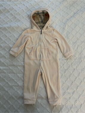 Burberry Children’s Hooded One-Piece in Light Pink